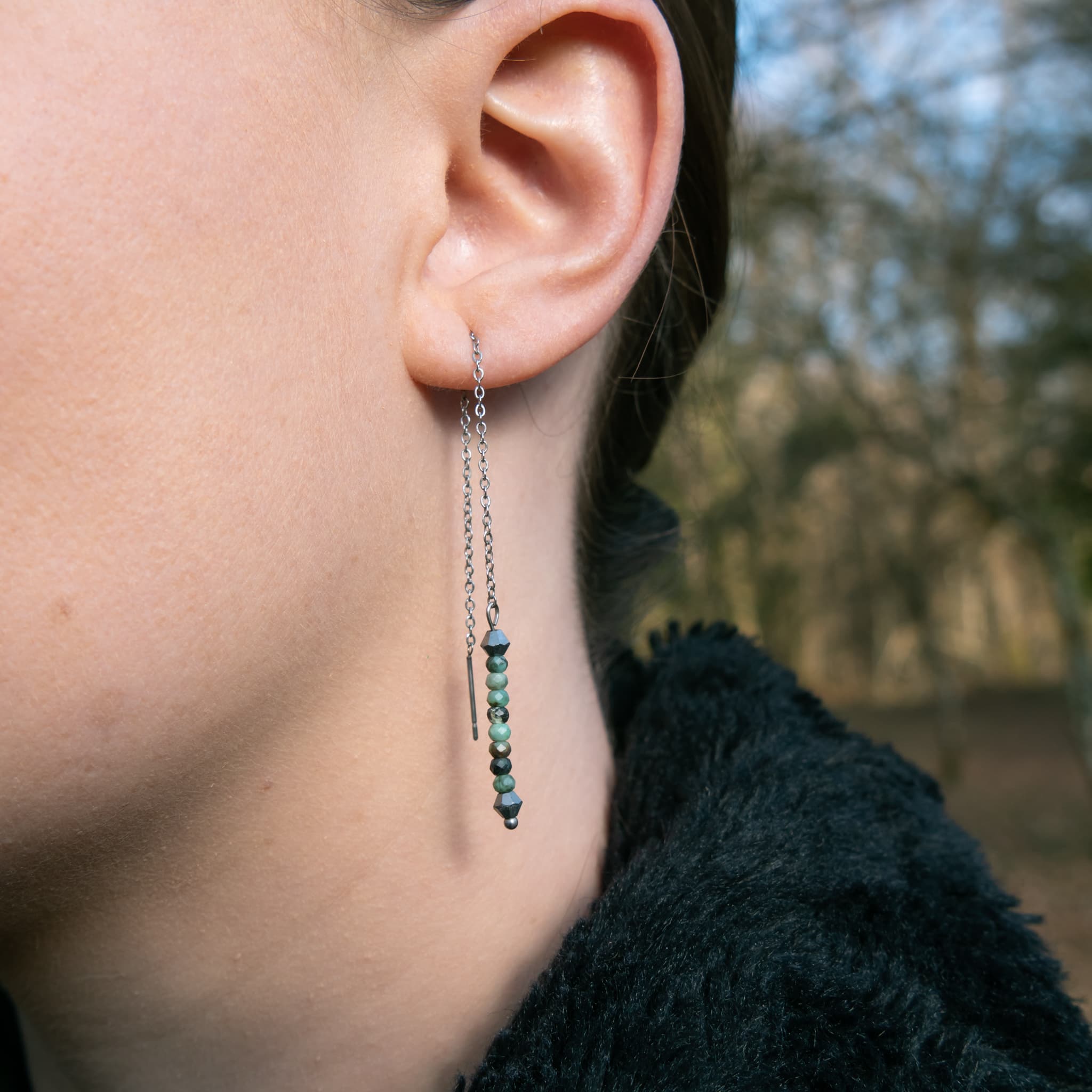 Boucles d'oreilles LUMIA en pierres Turquoise Africain - SLOYA